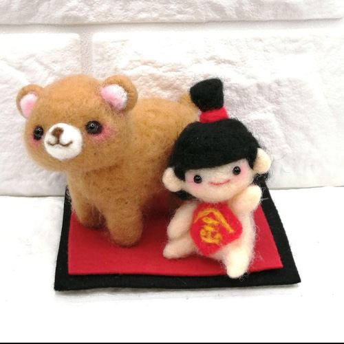 羊毛フェルト 金太郎とくま 羊毛100パーセント - ショップ