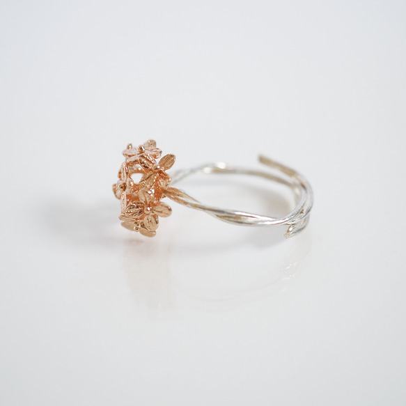 ＜Creema限定＞紫陽花のリング(silver×pink gold) ※フリーサイズ 9枚目の画像