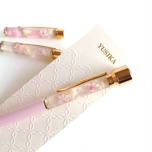 シマエナガ印鑑ケース☆ハーバリウムボールペンセット シマエナガ印鑑ケース☆ハーバリウムボールペンセット