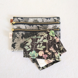 ミナペルホネン × リバティストロベリーシーフ 浮足がま口長財布 長