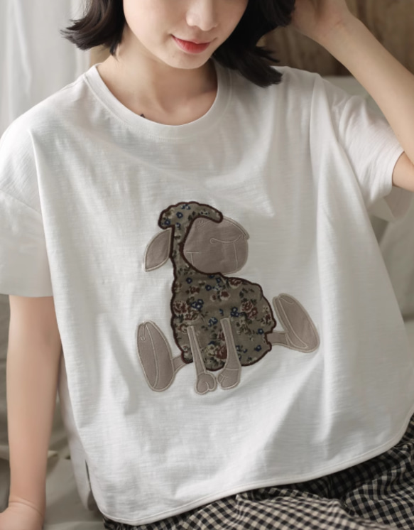 初春.  100％綿.無地.コットンTシャツ ショート丈半袖トップス　夏Tシャツ 2枚目の画像