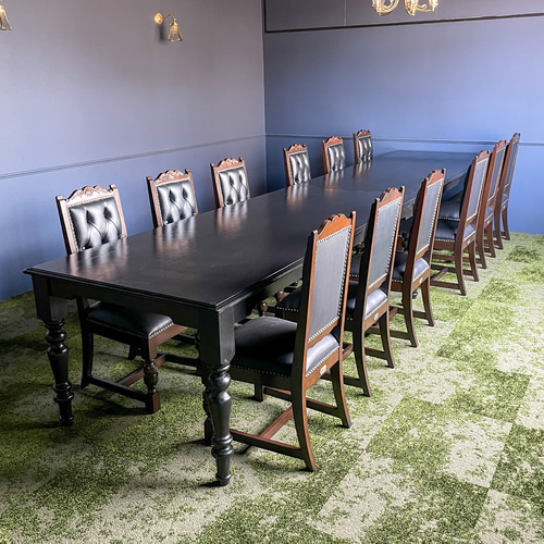 フランス アンティーク ブラックペイントテーブル 大きなダイニングテーブルbrocante レストラン向け 会議テーブル