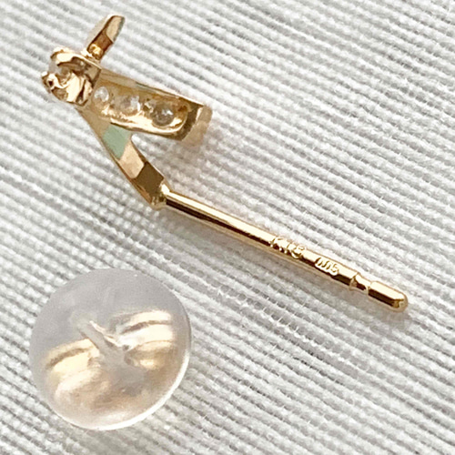 地金＊18金【クロス×天然ダイヤモンド0.1ctピアス】ホワイトゴールド 新品！ 地金＊18金【クロス×天然ダイヤモンド0.1ctピアス】イエロー
