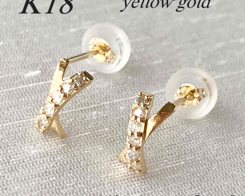 【美品】K18天然ダイヤピアス（刻印あり） 楽天市場】18金 ダイヤモンド 一粒ダイヤモンドピアス 一粒ダイヤ k18