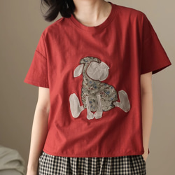 初春.  100％綿.無地.コットンTシャツ ショート丈半袖トップス　夏Tシャツ 2枚目の画像