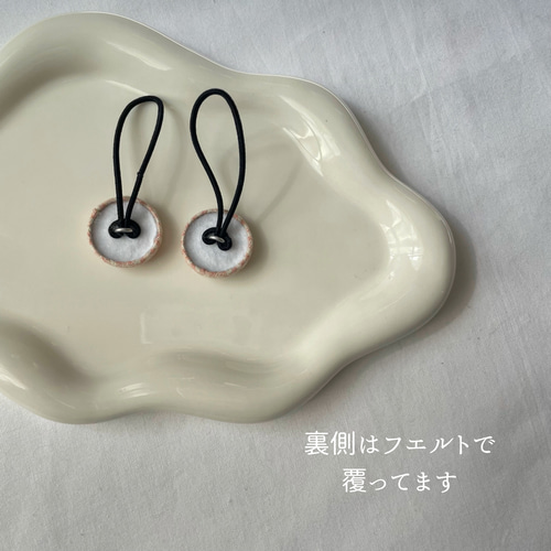 2つセット》 ギンガムチェックのくるみボタン ゴムの付け替えができる