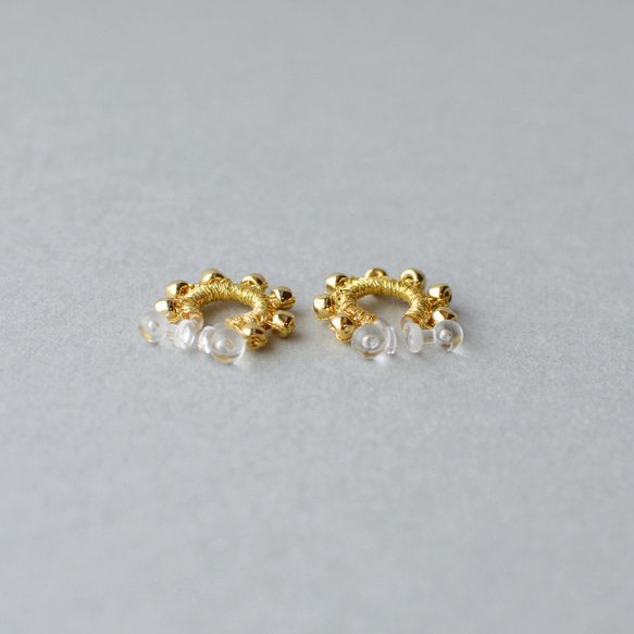 mini ring (gold) ノンホールピアス  樹脂 フープイヤリング フープピアス 5枚目の画像