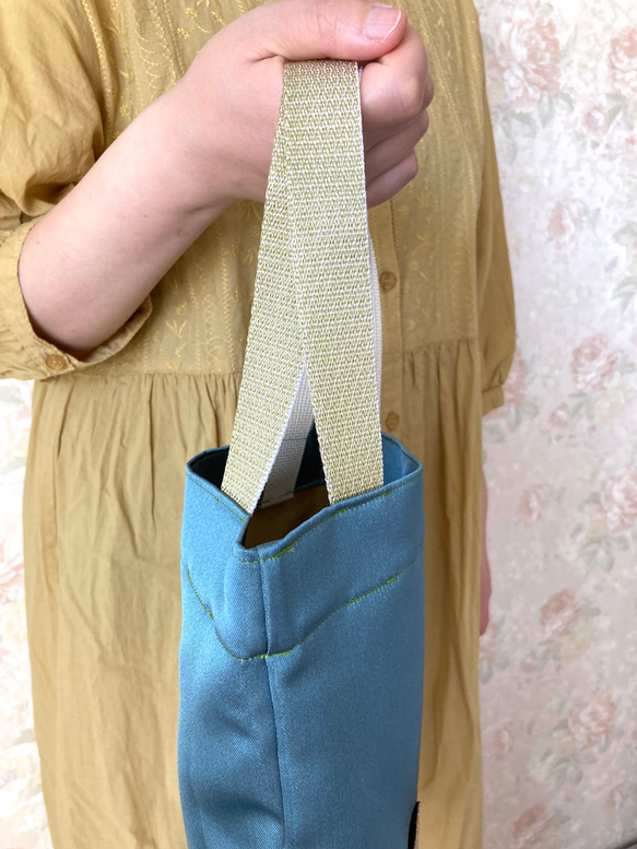 春の福袋　インド刺繍ラウンドバッグ＆光沢がきれいなサブバッグ　サブバッグにもちょうどよいサイズ　軽量バッグ 5枚目の画像