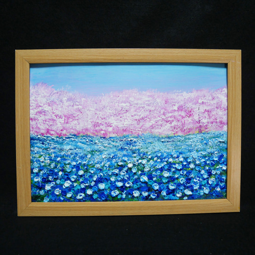 油絵 油彩 油彩画 絵画 絵【くじゅう連山と青い花】