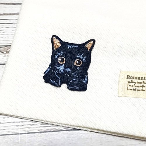 携帯用 ボックスティッシュケース 動物ワッペン 猫 黒猫 その他