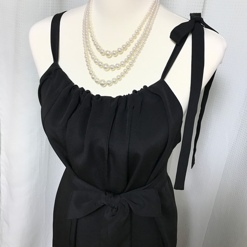 リメイク　正絹　着物　ワンショルダー　ドレス　kimono dress 黒留袖 正絹】着物リメイク 黒留袖ドレス／キャミワンピースタイプ
