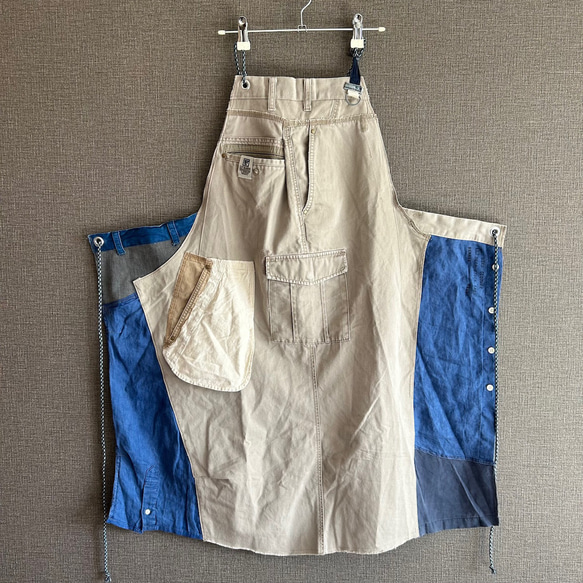 EASYSKANKING リメイクエプロン ワークエプロン カフェエプロン  