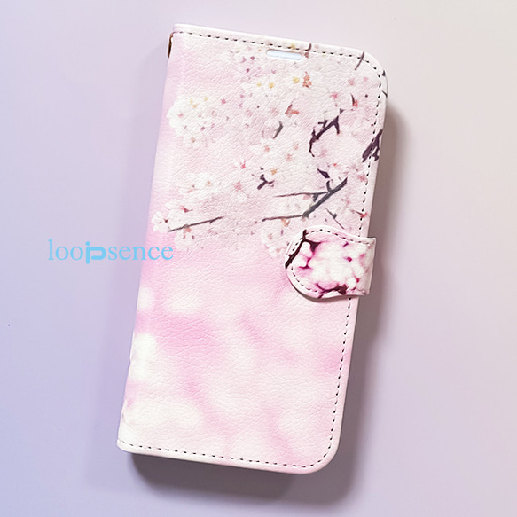 【受注生産】はじまりの桜 / ループセンスオリジナル手帳型スマホケース 1枚目の画像