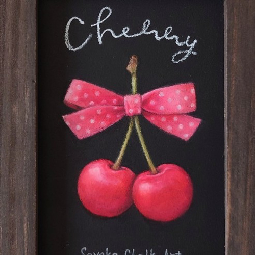 チョークアート作品】チェリー 絵画 Sayaka Chalk Art 通販