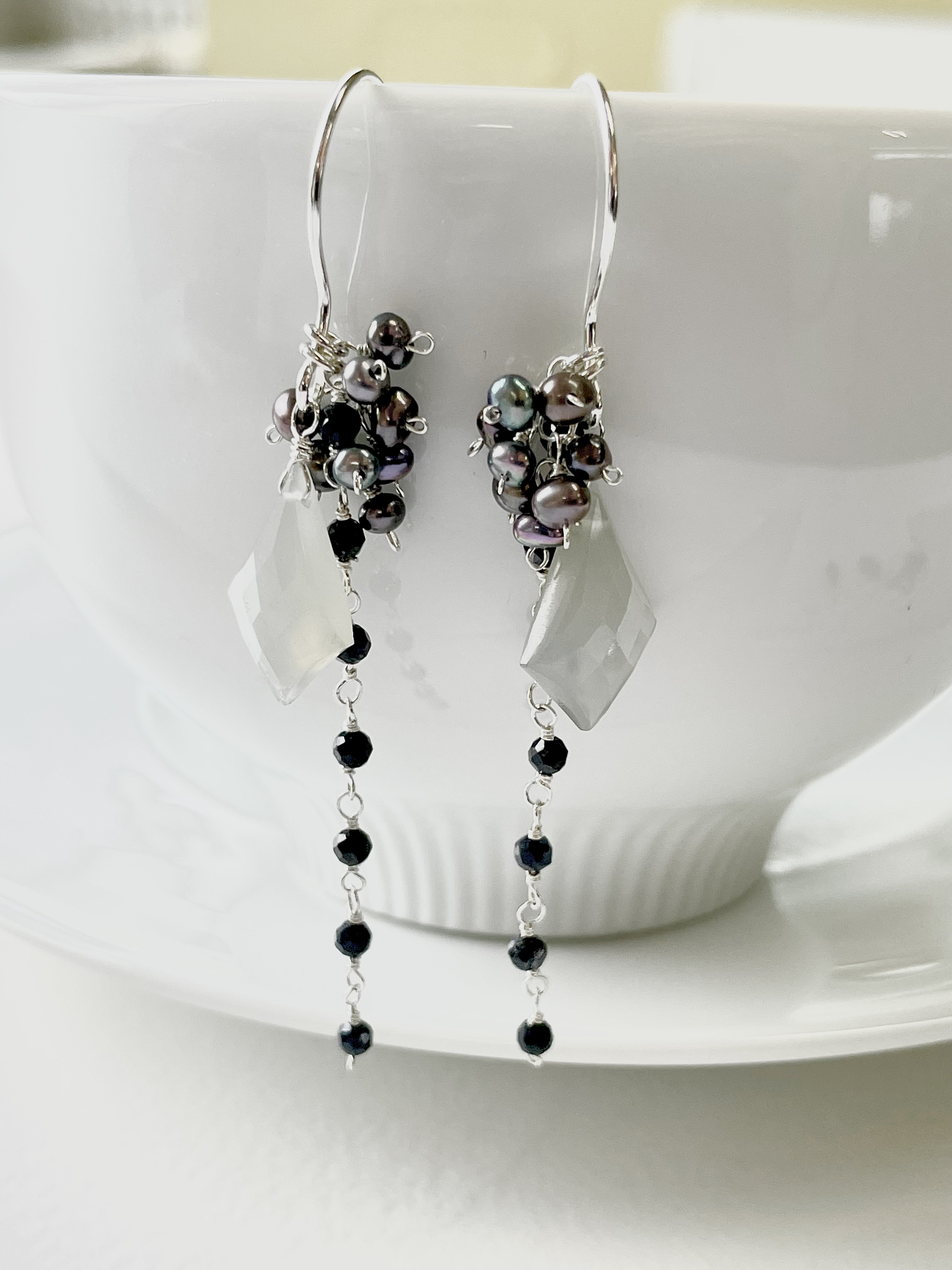 ピアス　選べるチャーム　ムーンストーン　6月誕生石　ギフト　天然石　シルバー925