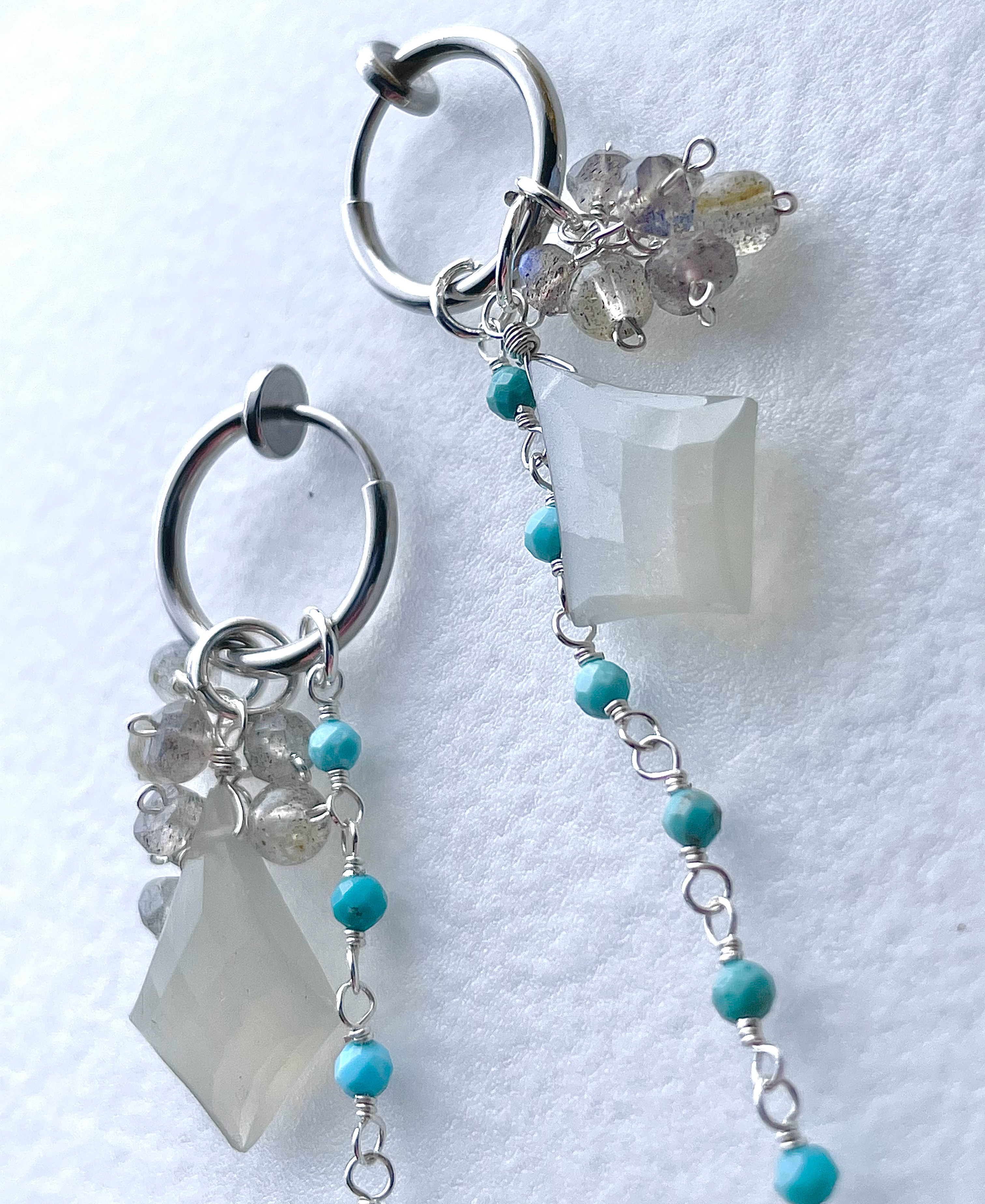 ピアス　選べるチャーム　ムーンストーン　6月誕生石　ギフト　天然石　シルバー925