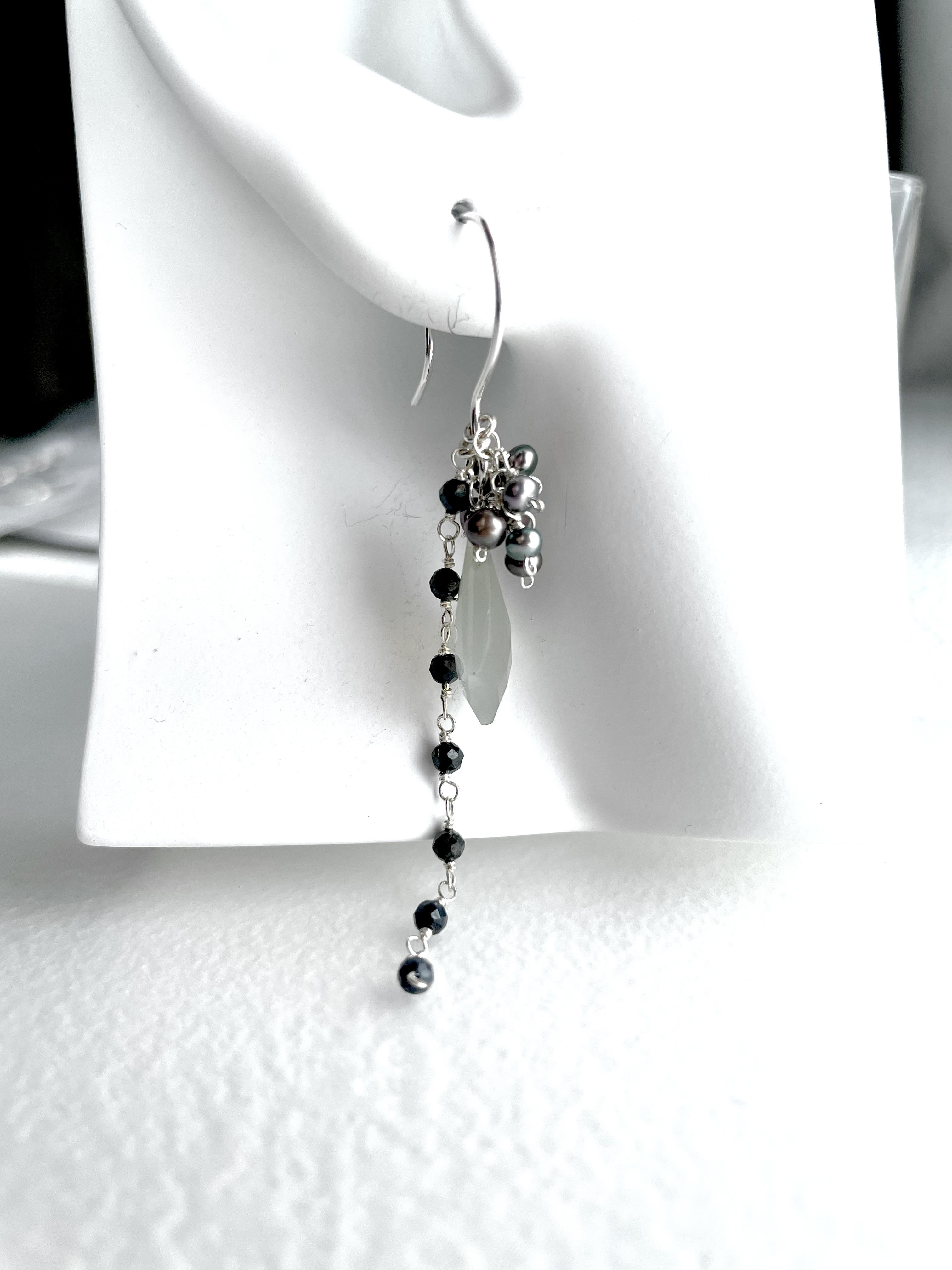 ピアス　選べるチャーム　ムーンストーン　6月誕生石　ギフト　天然石　シルバー925