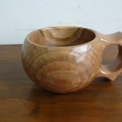クルミの一木彫りコーヒーカップ 3枚目の画像