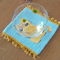 綿糸の手織りコースター（三毛猫・トラ猫） 8枚目の画像