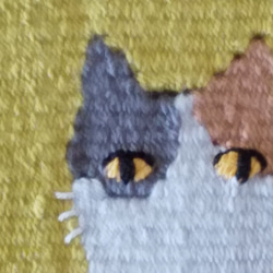 綿糸の手織りコースター（三毛猫・トラ猫） 5枚目の画像