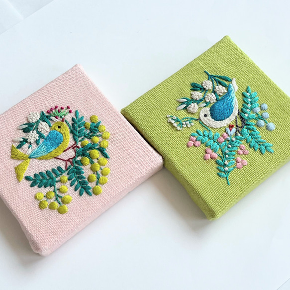 ことりと草花の刺繍パネル【Botanical】 9枚目の画像