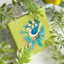 ことりと草花の刺繍パネル【Botanical】 8枚目の画像