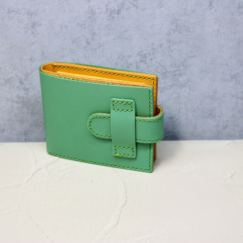 本革二つ折り財布 ターコイズグリーン 二つ折り財布 BEE3104 通販
