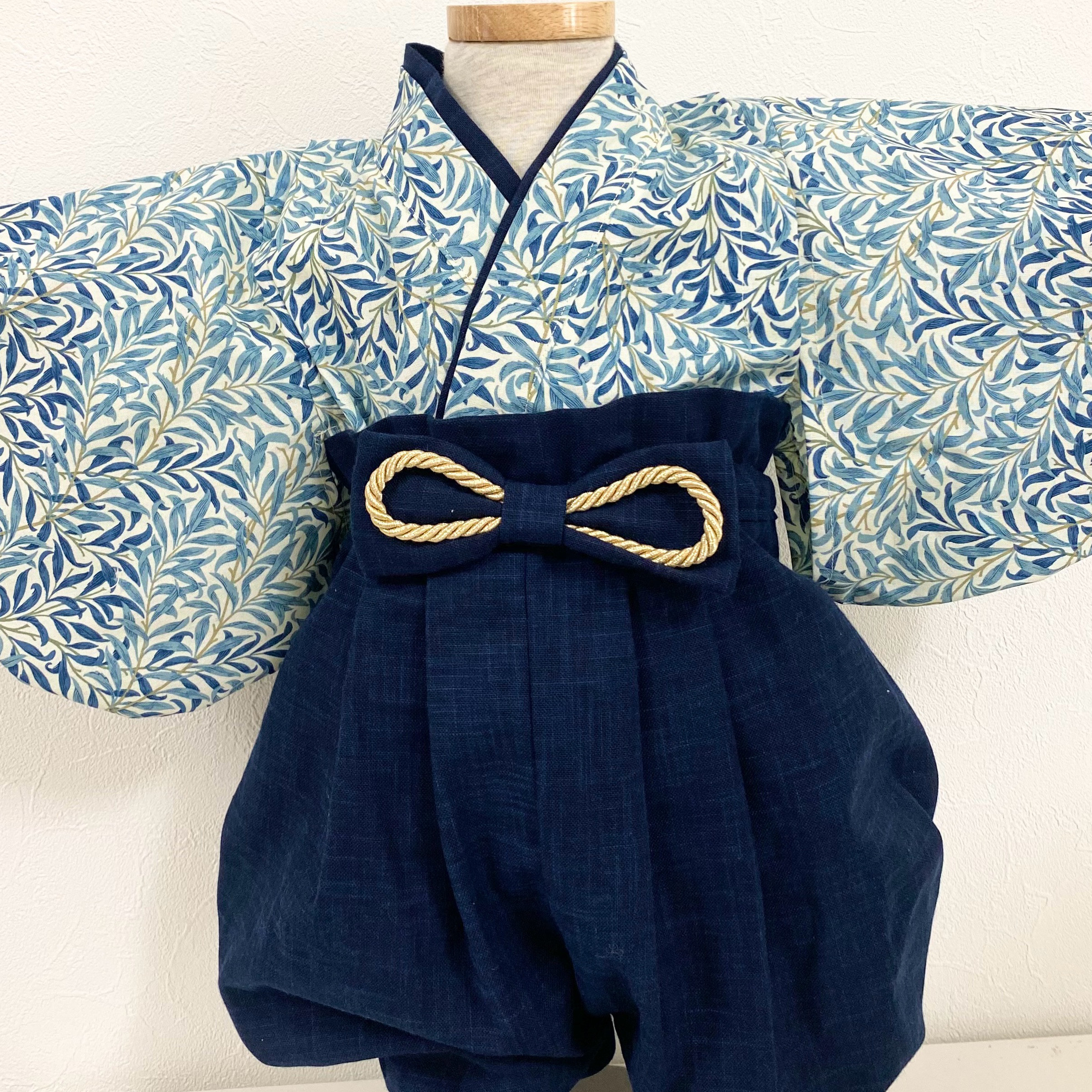 【即納】✴︎Morrisベビー袴✴︎Blue Leaf