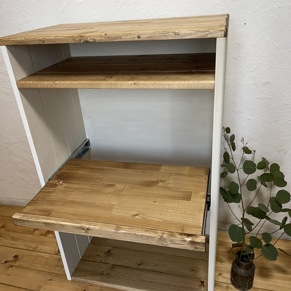 h90w56d32 スライド棚/キッチン棚/カウンター/リビング/ナチュラルな