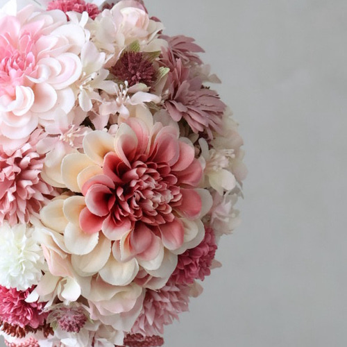 定価2万5千円　和装　ボールブーケ　造花　ピンク系　ウェディング　手鞠　フォト ボールブーケ ピンクブーケ 和装ブーケ 造花 | goodbranch flower