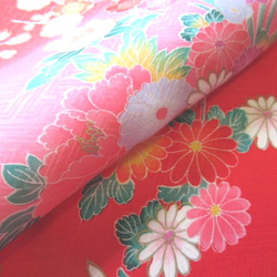 【mparis*】正絹 小紋　京華 紅型 花鳥柄　着尺反物京友禅 丹後縮緬 mparis*様専用】正絹 小紋 京華 紅型 花鳥柄 着尺反物京友禅