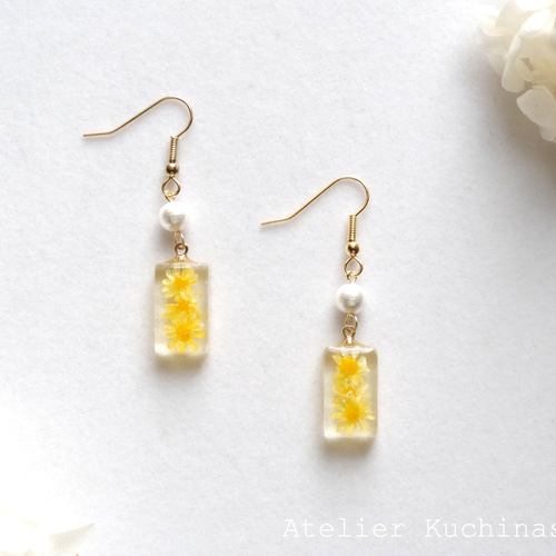 Creema限定】お花とコットンパールのピアス/イヤリングとペンダント 