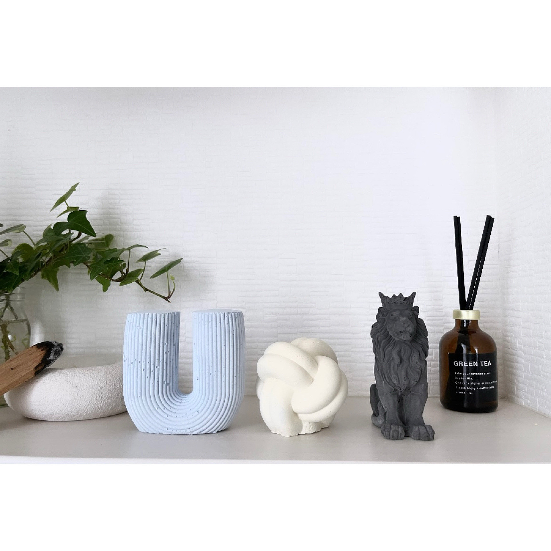 インテリア雑貨 ガーデニング雑貨 オブジェ ホワイトライオン セメントオブジェ