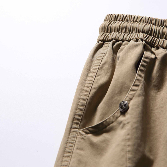 春夏新作 ストレートカジュアルパンツ メンズ 無地 レトロ 男性 ズボン レトロプリーツパンツ 11枚目の画像