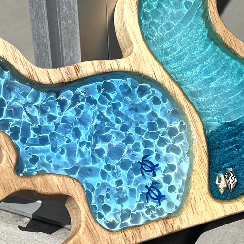 波紋プレート 水面キラキラ リス インテリア アクセサリートレイ