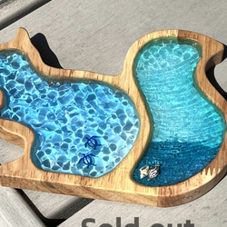 波紋プレート 水面キラキラ リス インテリア アクセサリートレイ