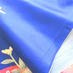 藍色共友禪、金色、引田花紋、純絲團子、丹後捲簾 No.218-7 前身部分 [長 130cm x 寬 28cm] 兒童 第4張的照片