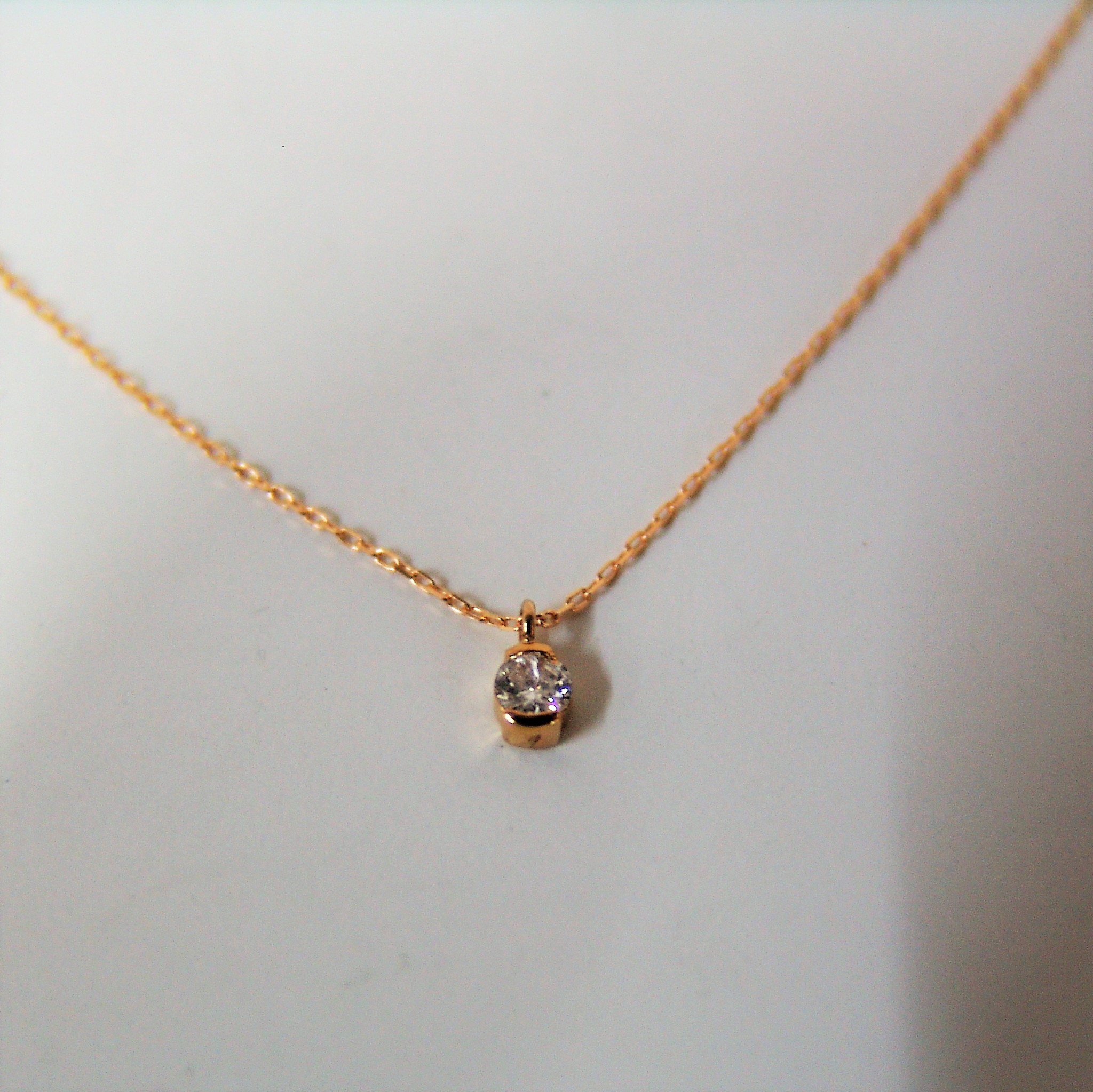 K18WG ダイヤモンド ネックレス 0.08CT(K18 ブラウン K18WG ダイヤモンド ネックレス 0.08CT(K18 ブラウン