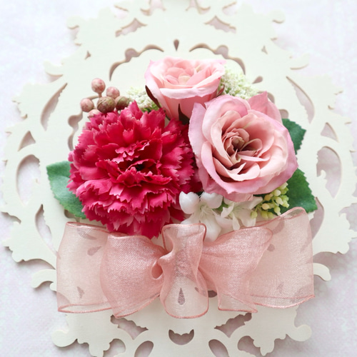 母の日フラワー2024 Creema限定 カーネーションとバラのプレート