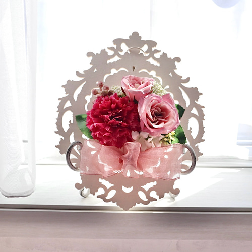 母の日フラワー2024 Creema限定 カーネーションとバラのプレート