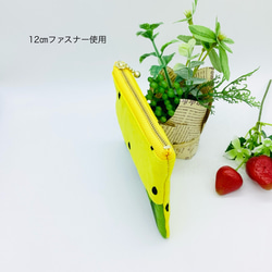 ポケットティッシュポーチ☆黄色スイカ＆小花柄 3枚目の画像