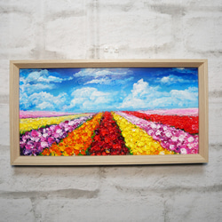 油絵 油彩 油彩画 絵 絵画 長方形ミニ絵画【花畑】 絵画 HR