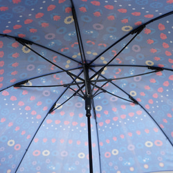 竹の傘 magyar navy  晴雨兼用 長傘 ALCEDO 161054 日傘 雨傘 東欧柄 鳥 ネイビー 17枚目の画像