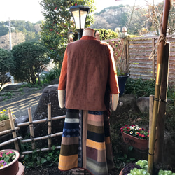 久留米絣60枚ハギフレアースカート 2枚目の画像