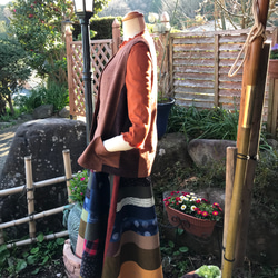 久留米絣60枚ハギフレアースカート 4枚目の画像