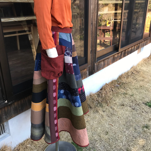 チェック柄スカート ウエストゴム 三越伊勢丹オ 松阪もめん