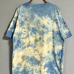 タイダイ染め ヘンリーネックTシャツ　Lサイズ　ブルー×ベージュ　ムラ染め　Hippies Dye HD21-39 3枚目の画像