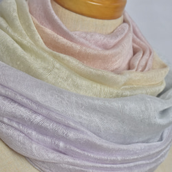 「新」二重紗織お肌触りの良いシルク「虹色（おちついた色合い）」 1枚目の画像