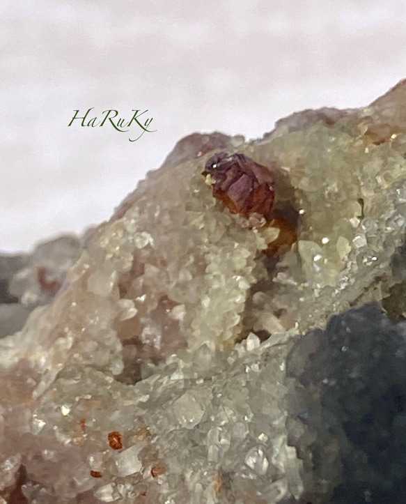 希少 大きめ♢スファレライト&ガーネット 鉱物標本 原石 03 天然石 天然色 8枚目の画像