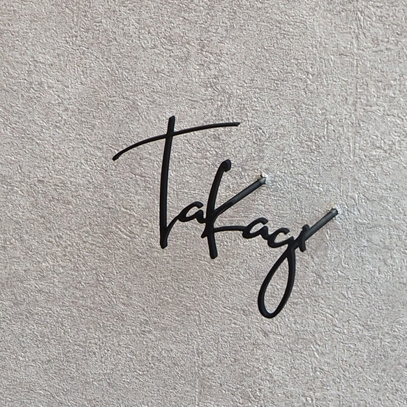 ステンレス表札（筆記体） 